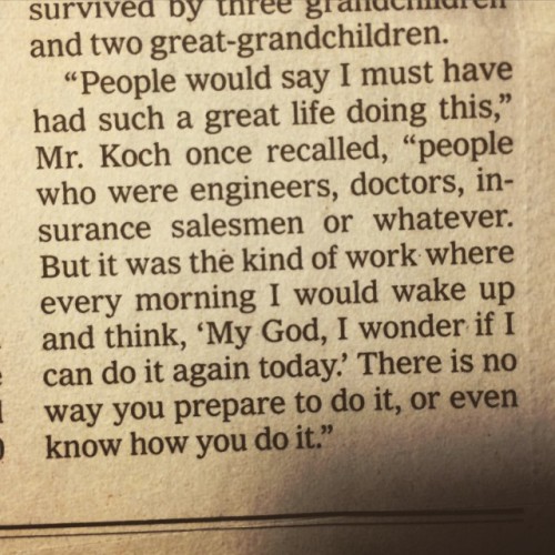 austinkleon:
“The last paragraph of comedy writer Tom Koch’s obit was staring at me when I sat down at my desk to work today.
cf. Ian Svenonius:
“If one becomes a lawyer, scholar, mechanist, typist, scientist, production assistant, or what-have-you,...